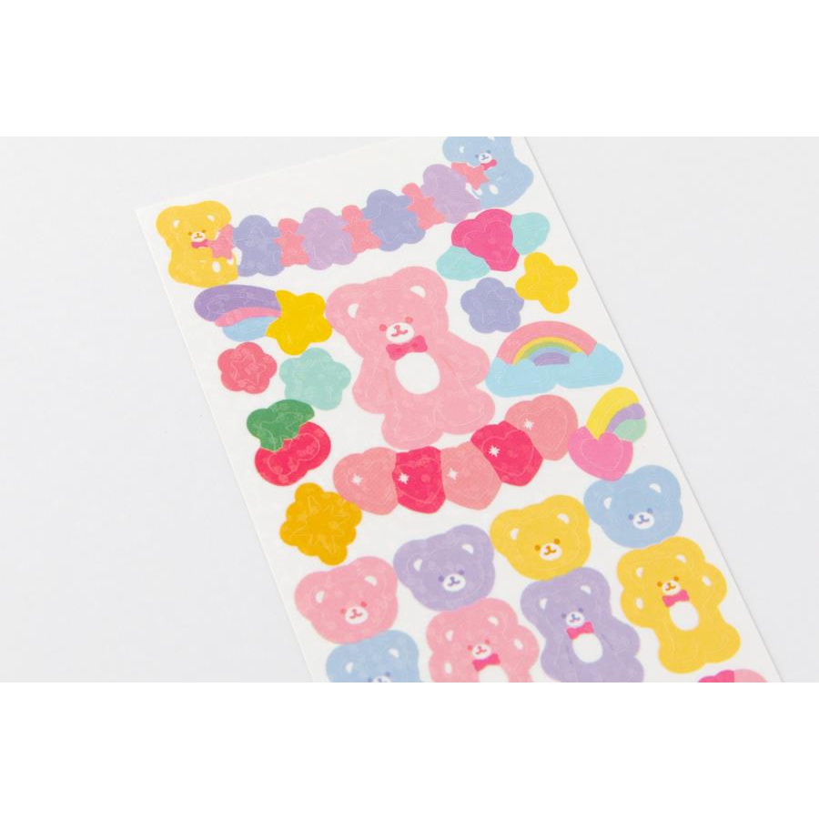 Set 2 Tấm Sticker ARTBOX Hàn Quốc Hologram Hình Gấu Kẹo Dẻo Nhiều Màu Sắc