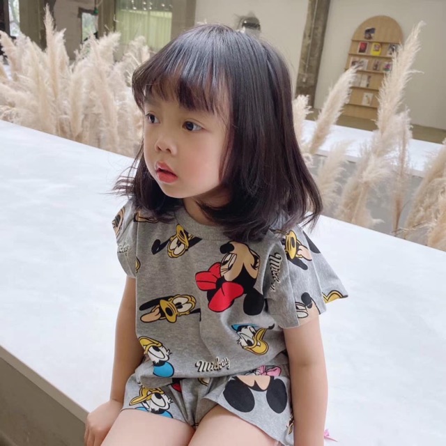 Bộ chuột Minnie trắng ghi(HÀNG SALE KO ĐỔI TRẢ)