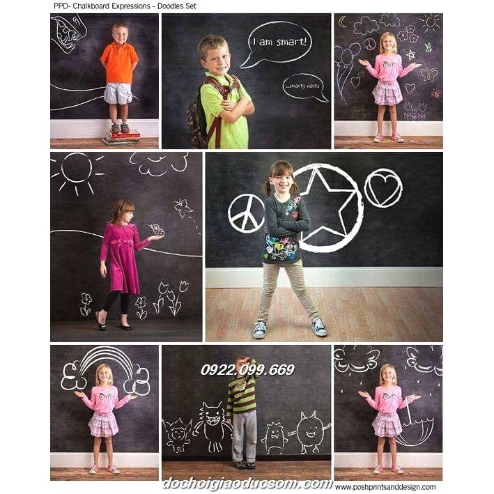 Bảng dán tường viết phấn cho bé tập viết có keo sẵn kích thước 0.6x1m