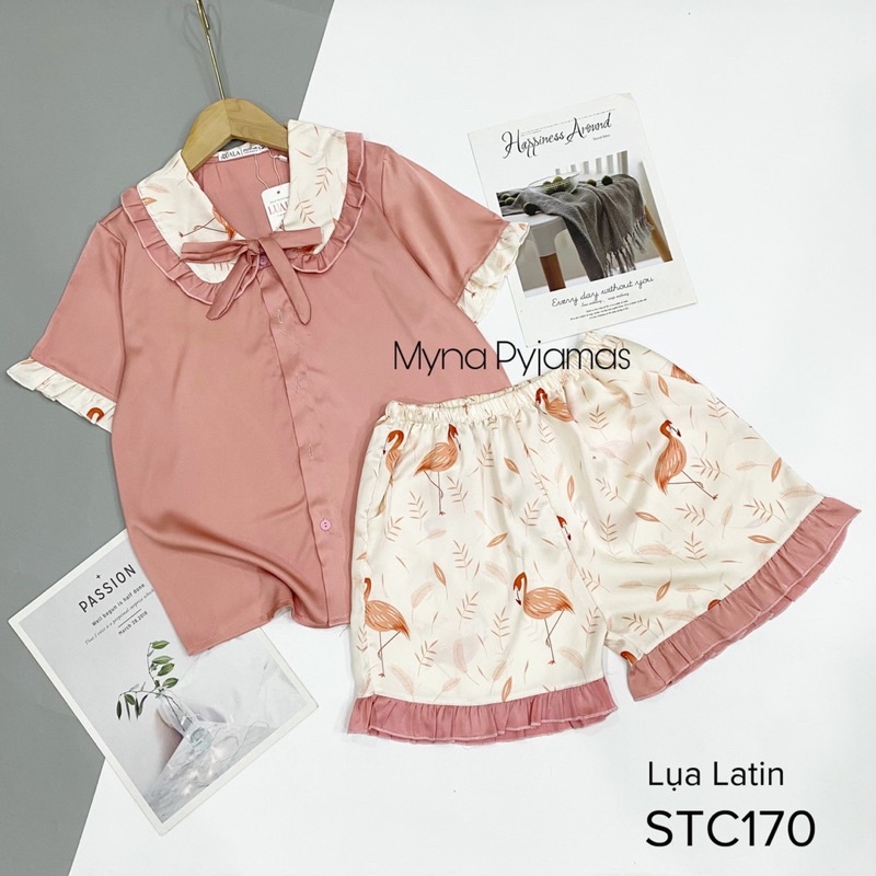 Đồ Ngủ Pijama Quần cộc tay ngắn , Siêu Xinh, LỤA SATIN MỀM MÁT - Đồ bộ mặc nhà siêu mát | BigBuy360 - bigbuy360.vn