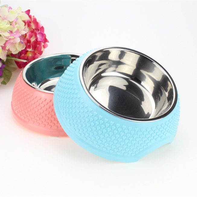 [ Có Sẵn ] Bát nhựa đơn họa tiết tim cao cấp có bát inox chống rỉ bên trong chống lật