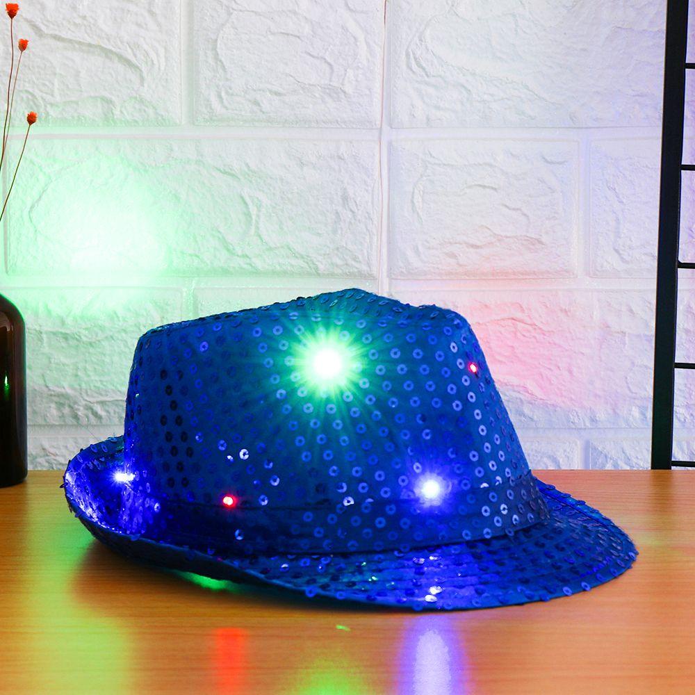 Mũ Fedora Có Đèn Led Phát Sáng Biểu Diễn Sân Khấu