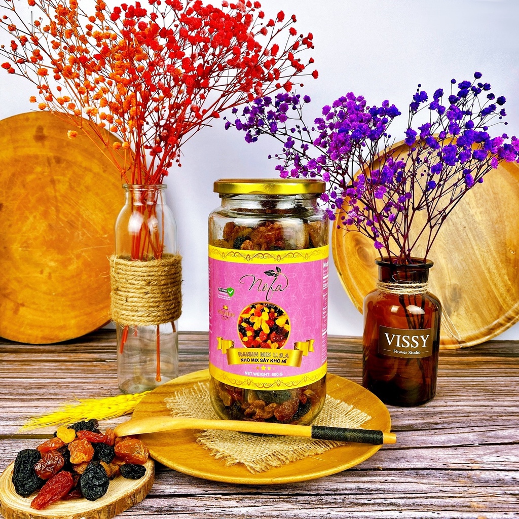 Nho khô 600g không đường 4 màu trái cây nhập khẩu Mỹ món ngon mỗi ngày cho thực đơn giảm cân và đồ ăn vặt – hatdieuhat