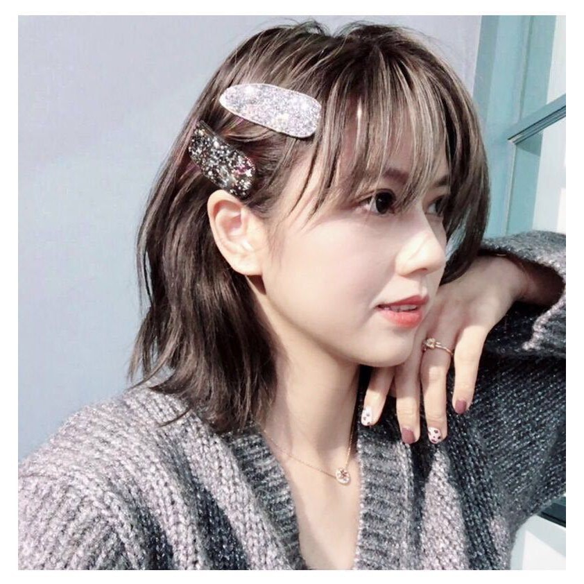Kẹp tóc kiểu dính đính đá sáng lấp lánh sành điệu cho nữ B162