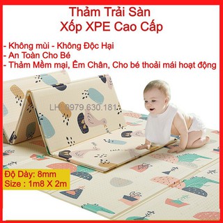 Thảm Xốp XPE phủ silicon 2 mặt cao cấp - Chiếu xốp trẻ em QLG