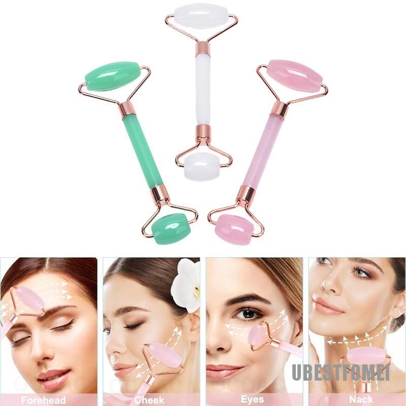 Cây lăn massage da mặt hai đầu giúp thư giãn cơ mặt bằng ngọc bích