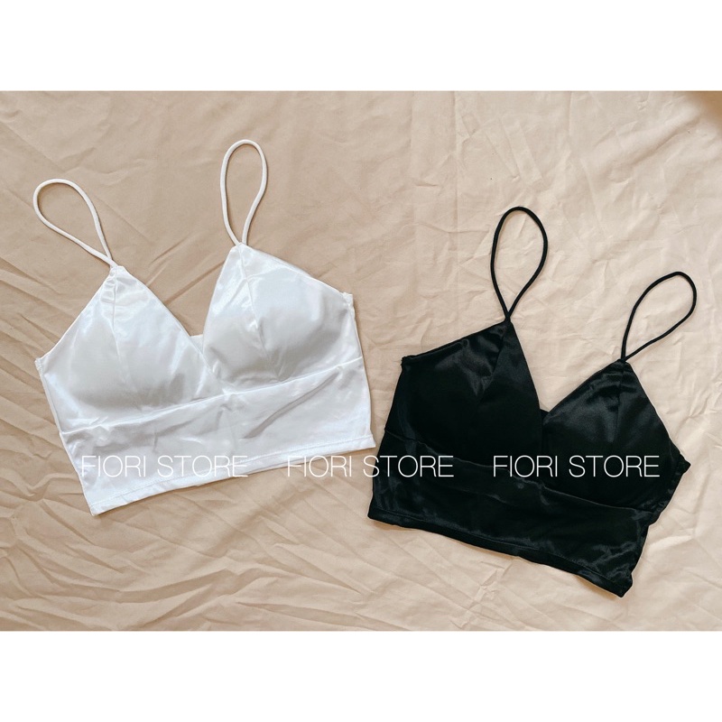 Áo bra phi lụa hai dây cài sau lưng, mặc lót trong áo vest/sơ mi, Có Mút BR90- 189 -2M FIORI STORE
