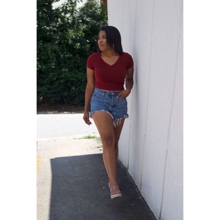 ÁO THUN CROPTOP CỔ TIM