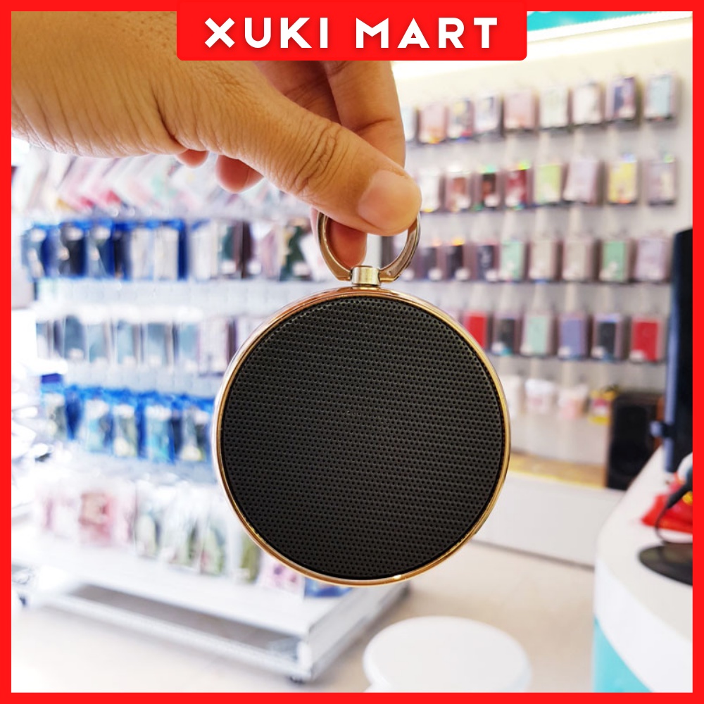 Loa Bluetooth mini BS02 pin trâu ,không dây vỏ nhôm thiết kế nhỏ gọn,có móc treo tiện lợi - XuKi Official