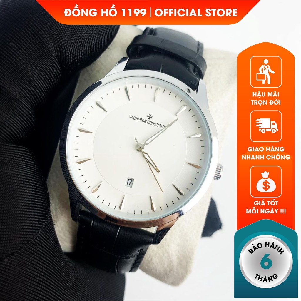 [QUÀ TẶNG]  Đồng hồ nam - Đồng Hồ Nam Dây Da 40mm Fom Size Chuẩn Chống Nước Chống Xước Tốt 9911.HN - 1199 Watches