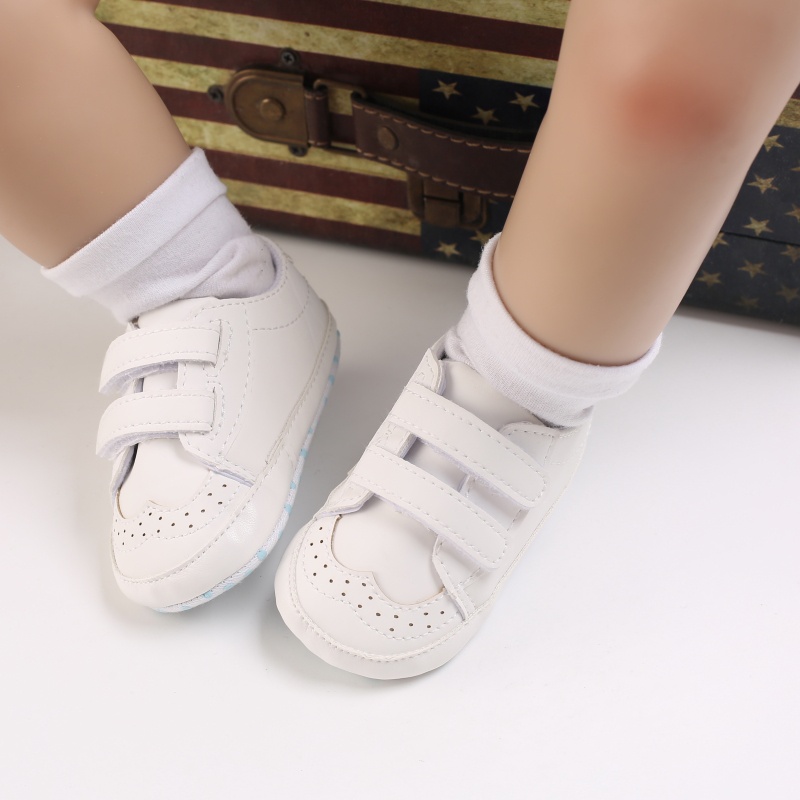 Đôi Giày Da PU Đế Cotton Chống Trượt Cho Bé Trai Sơ Sinh Tập Đi