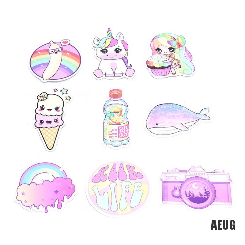 Bộ 50 Miếng Dán Hình Kỳ Lân Dùng Trang Trí Vali DIY