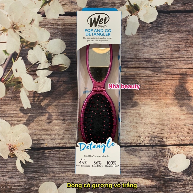 Lược gỡ rối gấp gọn có gương Wet Brush Pop and fold detangler with built in Mirror