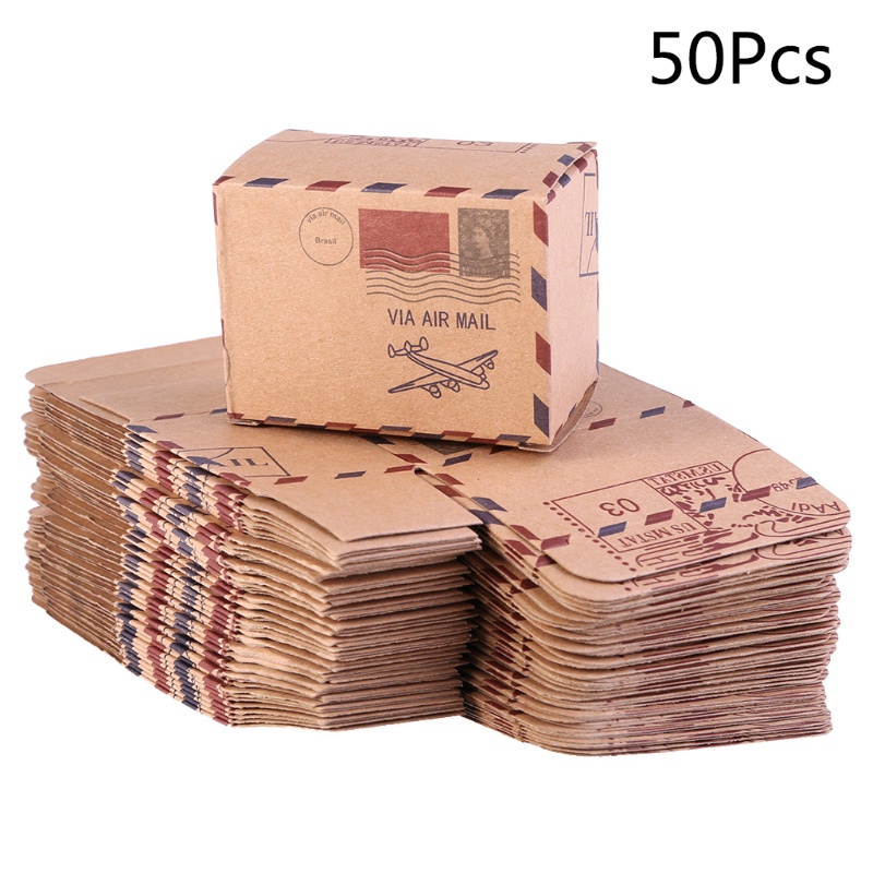 Aoto Hộp Giấy Kraft Đựng Kẹo / Sô Cô La / Tem Thiết Kế Hình Máy