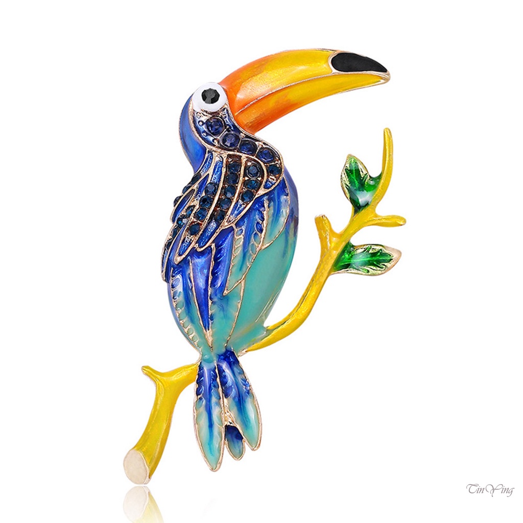 GETNOIVAS Ghim Cài Áo Hình Chim Vẹt Bằng Hợp Kim Đính Đá 5.40 * 2.70 * 1.00