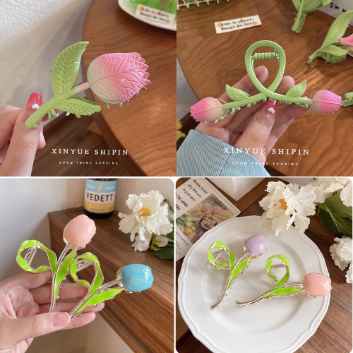 Kẹp Tóc Hình Hoa Tulip Phong Cách Hàn Quốc