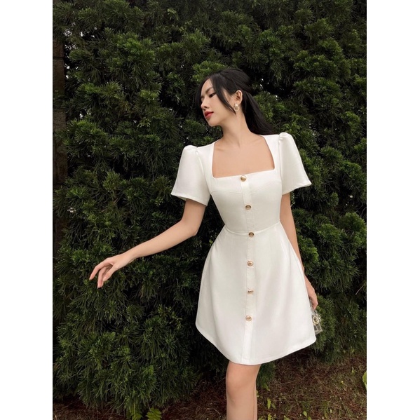 LUCEI DRESS/ ĐẦM NGẮN CỔ VUÔNG SANG TRỌNG