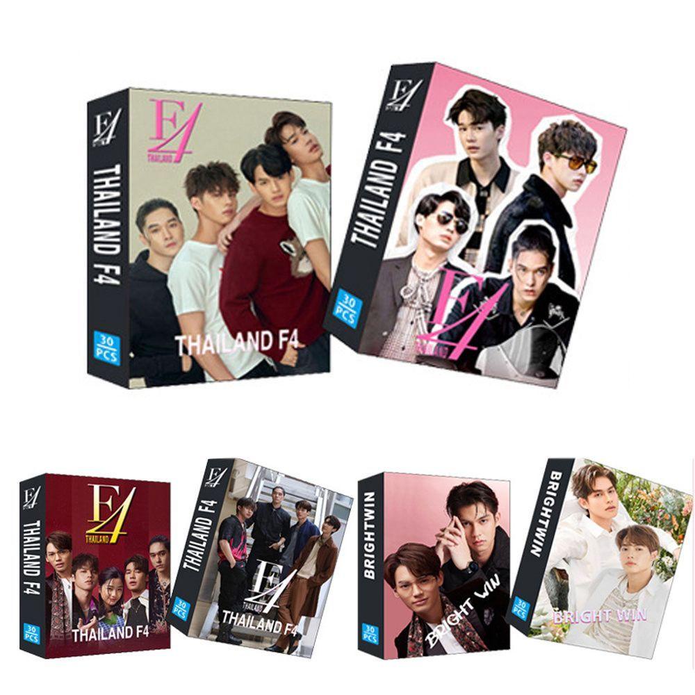 LETTER 30pcs/set THAILAND F4 Lomo Card Birthday Gift Mini Postcard Thai Star Cards Dew Nani Bright Win Fans Gift Collection Message Card Kids Gifts Greeting Card