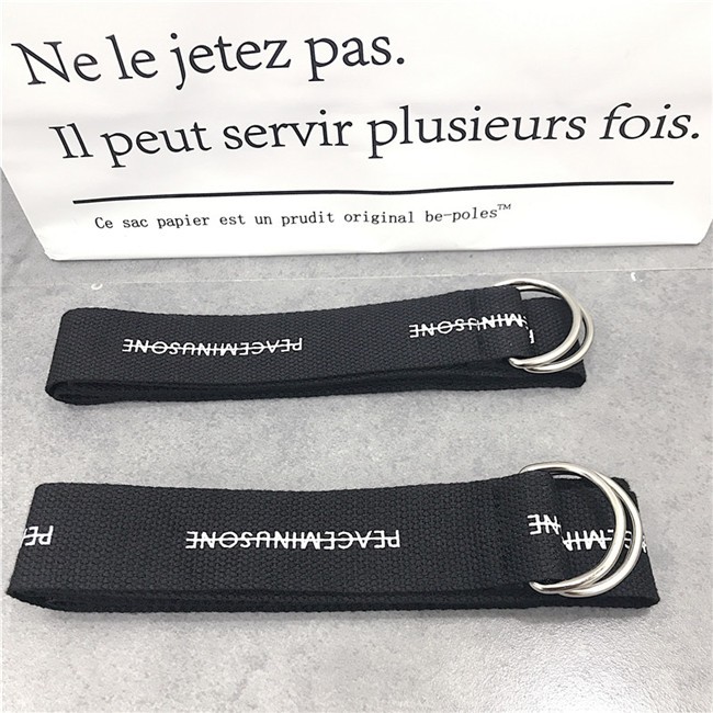 Thắt Lưng Vải Canvas Hai Khóa In Chữ Đơn Giản Thời Trang Đường Phố Cho Nam Và Nữ