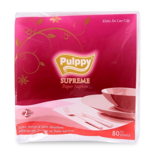 Khăn giấy vuông Pulppy 80 tờ x 2 lớp