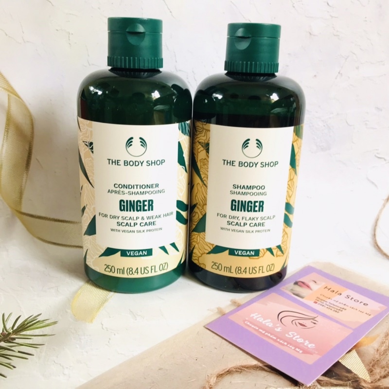 Dầu gội & Dầu xả cho tóc khô, yếu và chăm sóc da đầu từ gừng The Body Shop Ginger Scalp Care