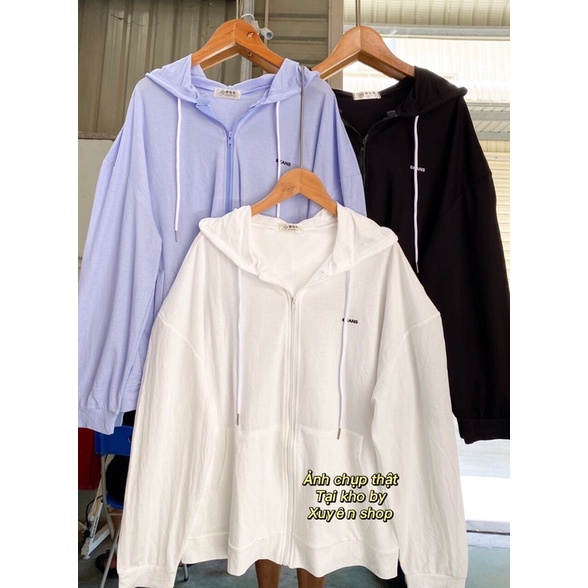 Áo khoác có mũ kéo khoá túi hoodie chất cotton mỏng Summer (Ảnh thật) | BigBuy360 - bigbuy360.vn