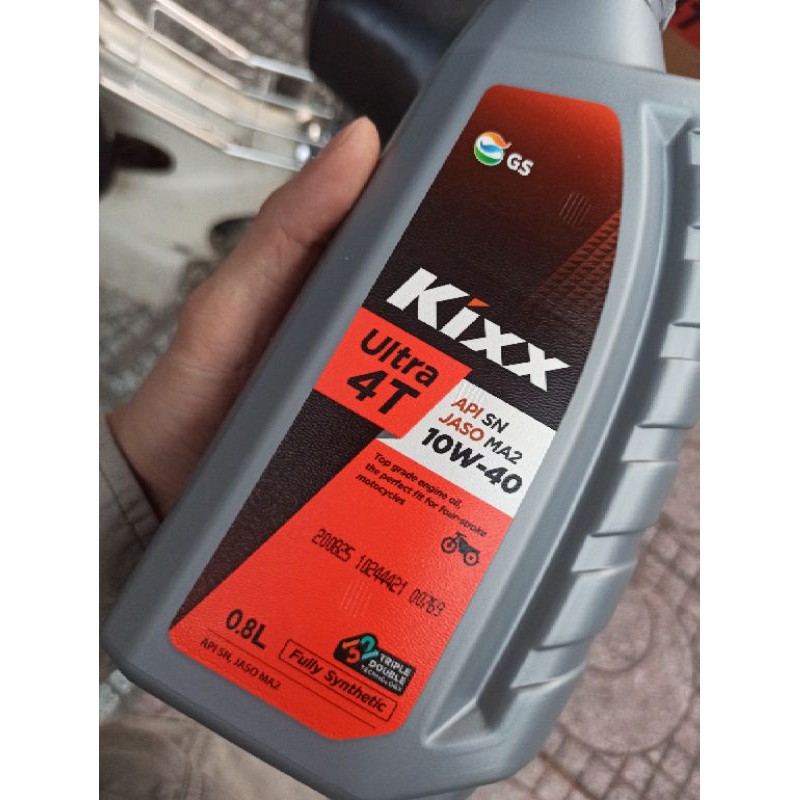 Dầu nhớt xe số Kixx Ultra 4T 10W40 MA2 full tổng hợp 1L &amp; 0.8 L