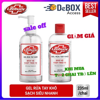 [Xả kho giá sỉ] Gel rửa tay khô Lifebuoy bảo vệ vượt trội 10 (Chai vòi và chai nắp 235ml)