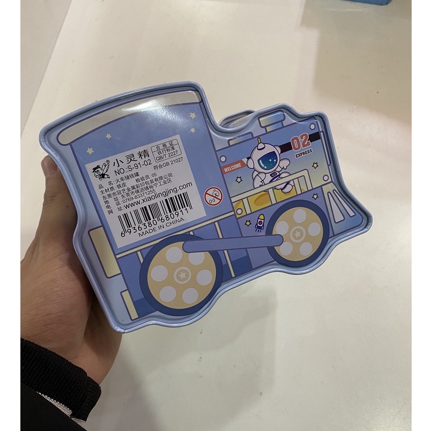 Hộp Tiết Kiệm Tiền Hình Tàu Hỏa Có Khóa - Két Sắt Mini Kích Thước 17x14x7cm