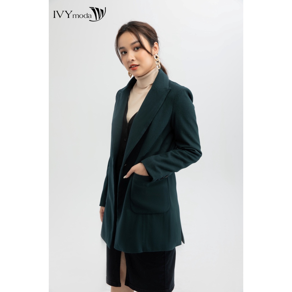 [NHẬP WABRTL5 GIẢM 10% TỐI ĐA 50K ĐH 250K ]Áo khoác dạ nữ túi vuông IVY moda MS 70M6066