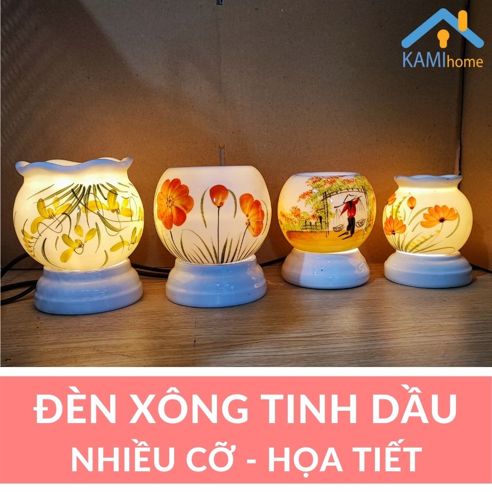 Đèn xông tinh dầu cắm điện❤️Chọn Cỡ❤️ thơm phòng đuổi muỗi gốm sứ Bát Tràng Việt Nam