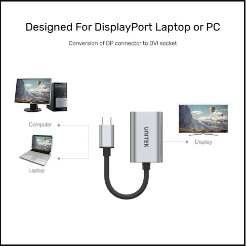 Cáp Chuyển USB Type-C Ra VGA Cao Cấp | Unitek Chính Hãng | Y6315 (0.2m)