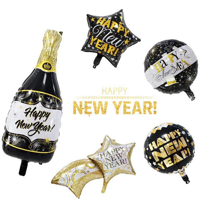 Bong bóng in chữ Happy New Year 2021
