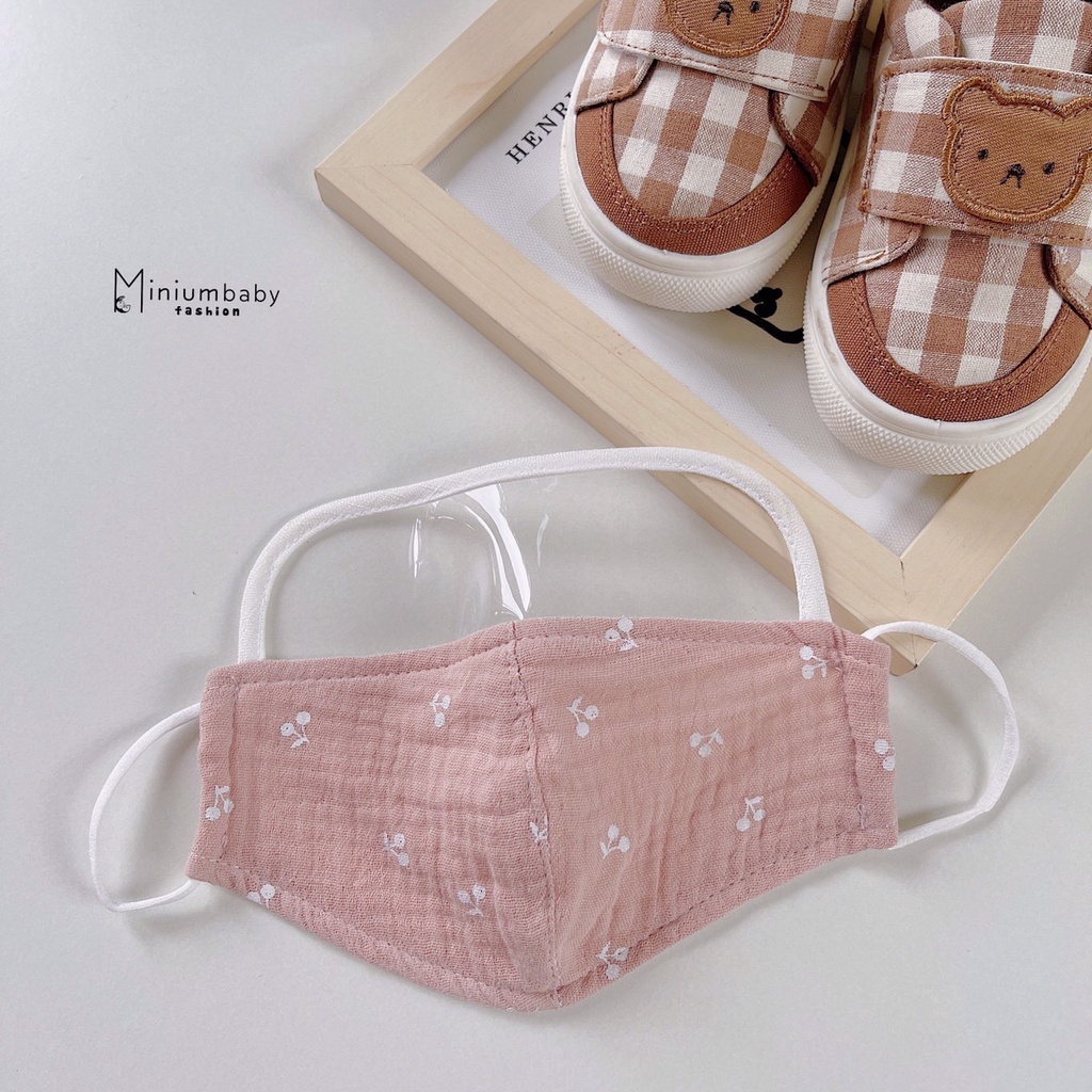 Khẩu Trang Xô Muslin Có Kính Cho Bé - MINIMUMBABY