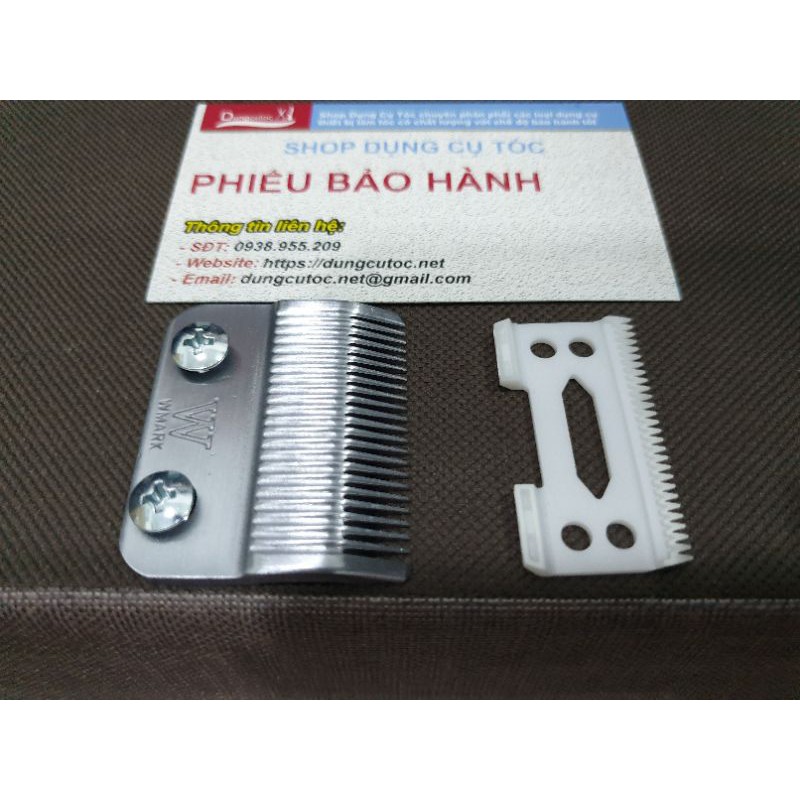 Lưỡi Sứ Đơn Cho Tông Đơ Cắt Tóc Cắt Ngọt Chạy Êm. Bộ Lưỡi Sứ Carbon Wmark Cho Tông Đơ Wah, Kemei.