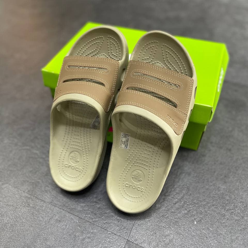 Crocs - Dép Quai Ngang Yukon Mesa 2 Slide, size 39-44, nhựa đúc nguyên đôi phối da, mẫu mới 2022 - pb109