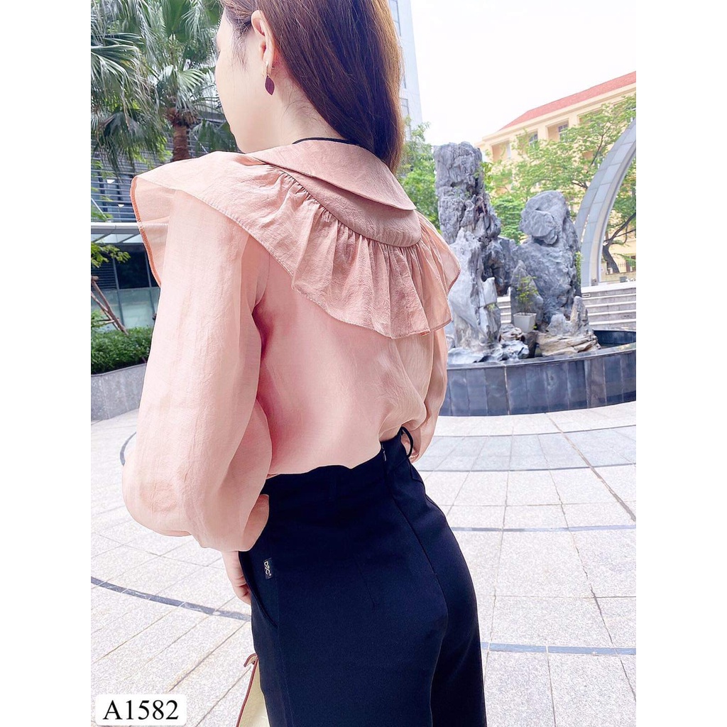 ÁO SƠ MI BÈO VOAN NỮ HÀNG THIẾT KẾ CAO CẤP MÃ SM02