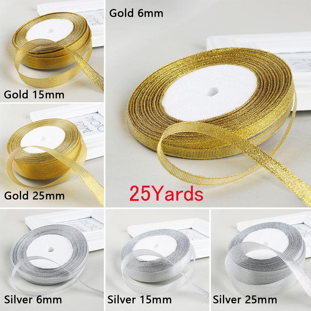 KUNHEV Dây Ruy Băng Satin 25Yards Trang Trí Tiệc Cưới / Giáng Sinh Thời Trang|Khăn Quàng Cổ Vải Lụa Mềm Mại Cao Cấp