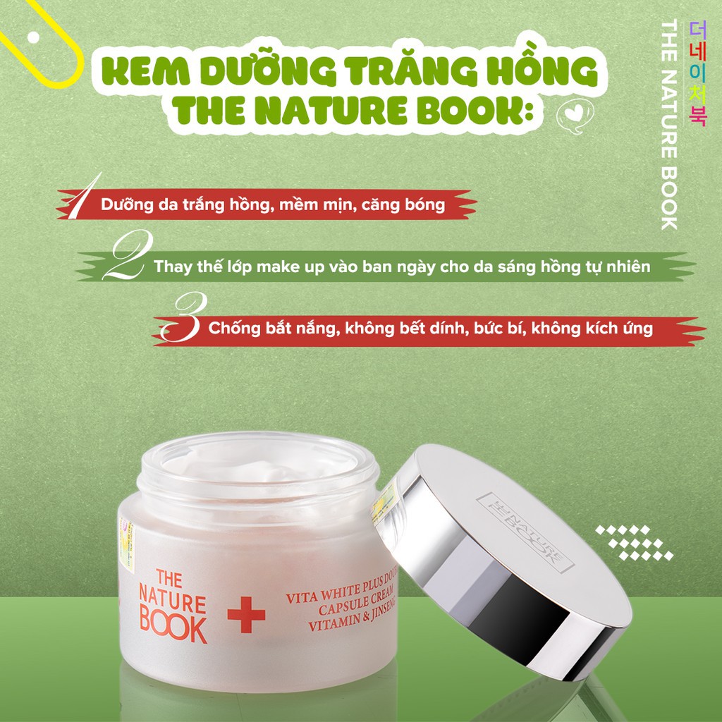 Kem dưỡng trắng hồng và tái tạo da Vita White Plus Double Capsule Cream 50g