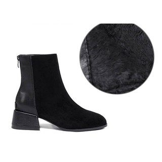 Bốt nữ cao cấp_Bốt nữ da lộn gót vuông 4cm ôm chân. boot nữ hàng hiệu.