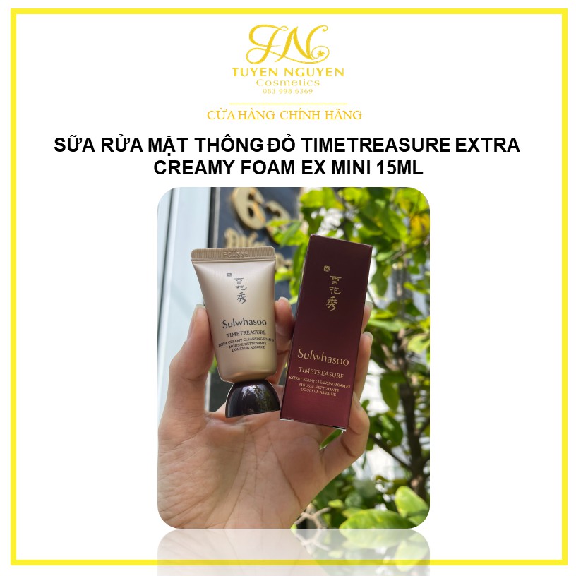 Sữa rửa mặt thông đỏ sulwhasoo Timetreasure Extra Creamy Foam Ex Mini 15ml