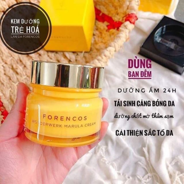 Kem Dưỡng Trắng Da Ban Đêm Forencos Wonderwerk Marula Tone Up Cream Màu Vàng