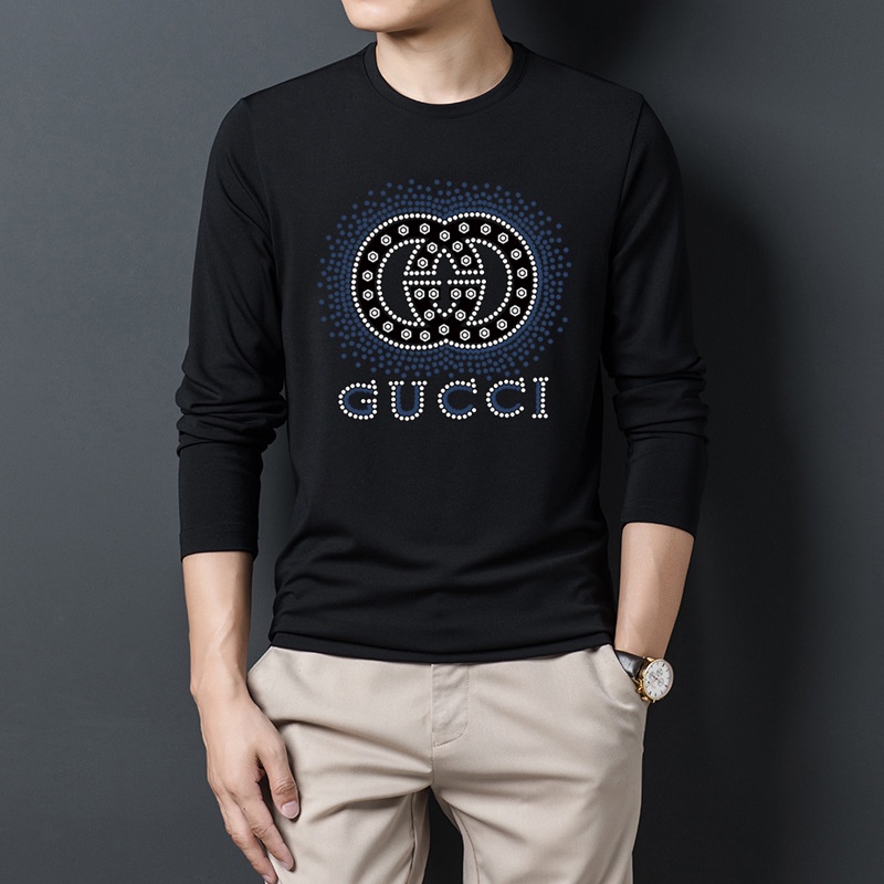 Original 2021 Latest Gucci Men's Long Sleeves White T-shirt Size: M-3XL 009790