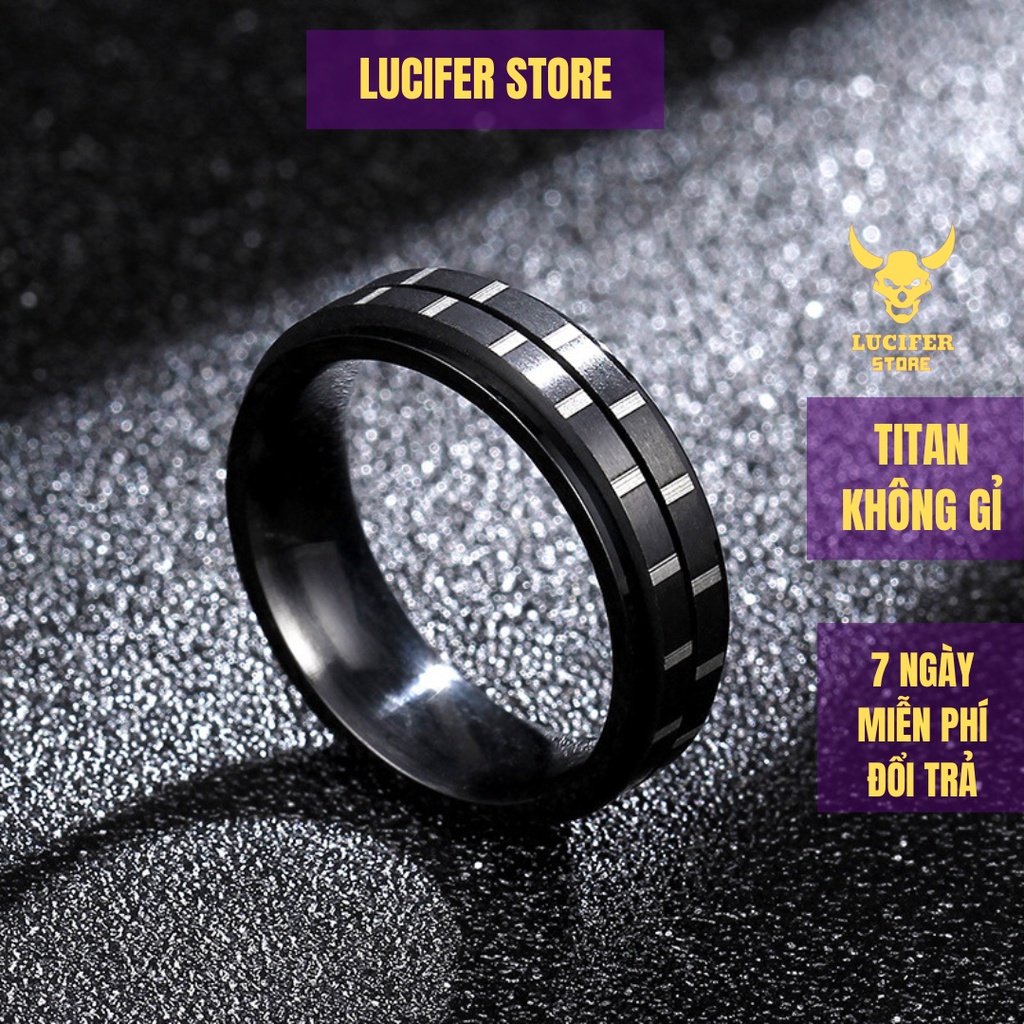 Nhẫn Nam Bạc Đẹp Cá Tính Unisex HipHop Basic Ngầu Trơn Nam Spot Ring Lucifer Store Nhẫn Titan Không Gỉ - Spot Ring