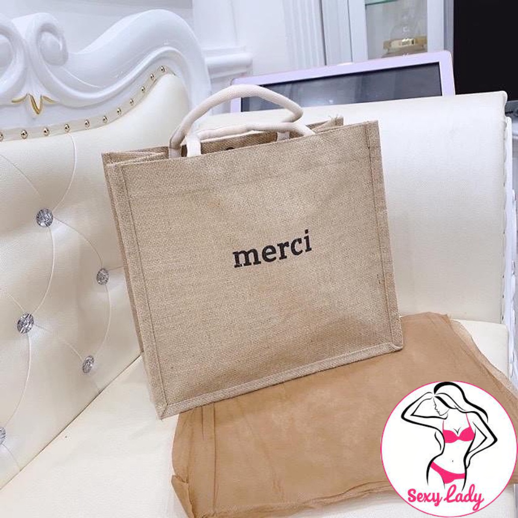 Túi Cói Đi Biển  FREESHIP Túi Cói Merci Siêu Hot Hit ! Đi Biển, Đi Chơi, Đi Du Lịch