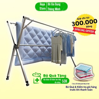 Giàn Phơi Quần Áo Thông Minh Có Bánh Xe, Giá Treo Đồ Gấp Gọn Bằng Inox Gp-16
