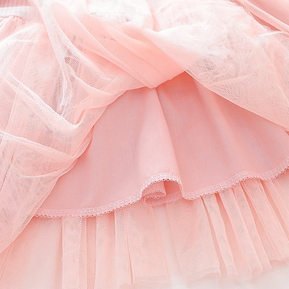 váy đầm lưới tay dài công chúa cho bé gái Đầm Lưới Tay Dài Đính Hạt Trang Trí Đường Viền Cổ Trang Trí Mới Dành