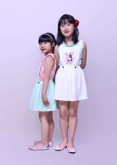 Chân váy yếm thời trang Jadiny cho bé gái màu xanh ngọc