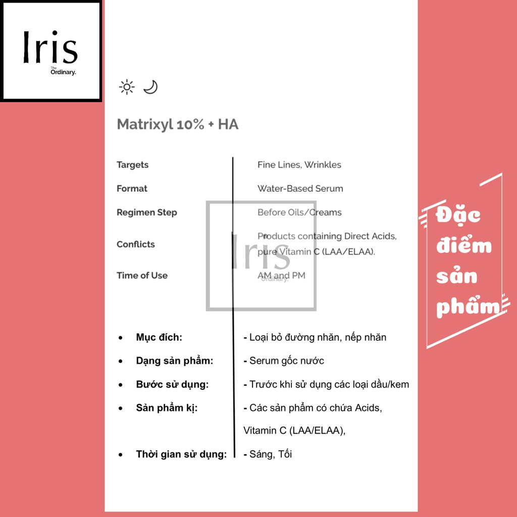 (BILL CANADA) Serum chống lão hoá Matrixyl 10% + HA – The Ordinary.