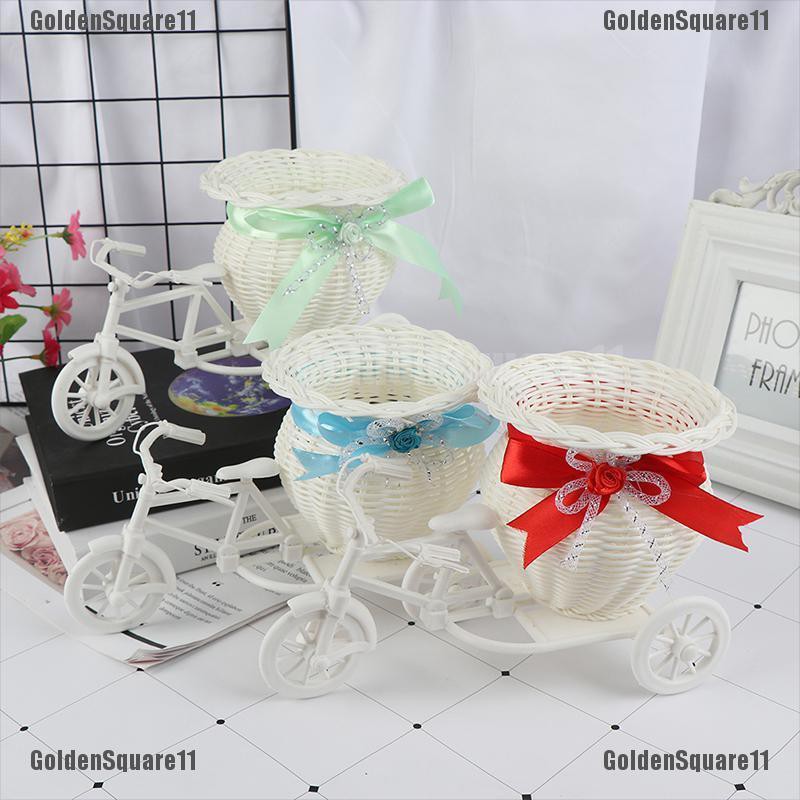 Giỏ Hoa Đan Mây Hình Chiếc Xe Đạp Độc Đáo Trang Trí Tiệc Cưới / Sân Vườn